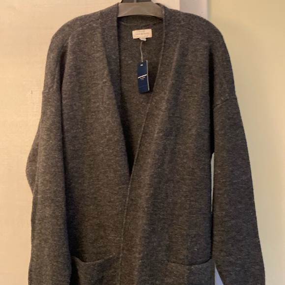 Lucky Brand Dark Gray Long Wool Blend Cardigan New With Tags - Picture 10 of 16